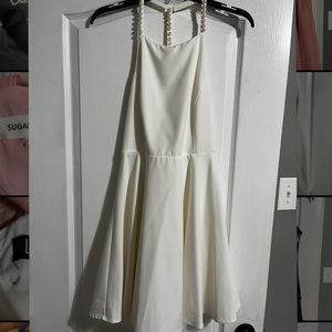 White Lulu’s Cocktail Dress with open pearl back